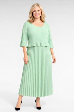 Kvaliteetne alt voodriga pikk pidulik plisseerkleit "Sirle" (KL.893)