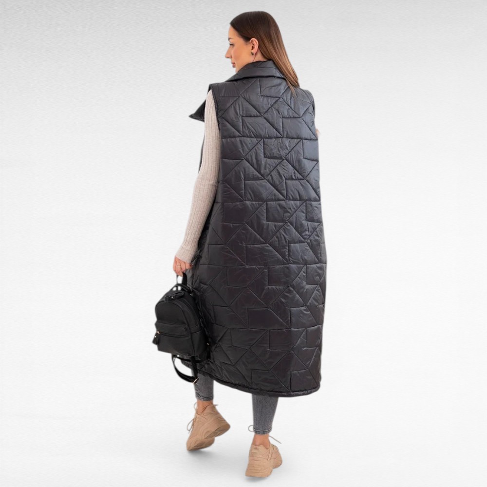 Stiilne tepitud materjalist pikk taskutega kevadine vest (JO.041) - Image 6