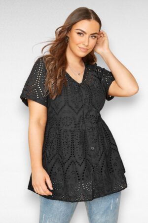 Broderiipitsist peplumpluus "Yours" (PL.357)