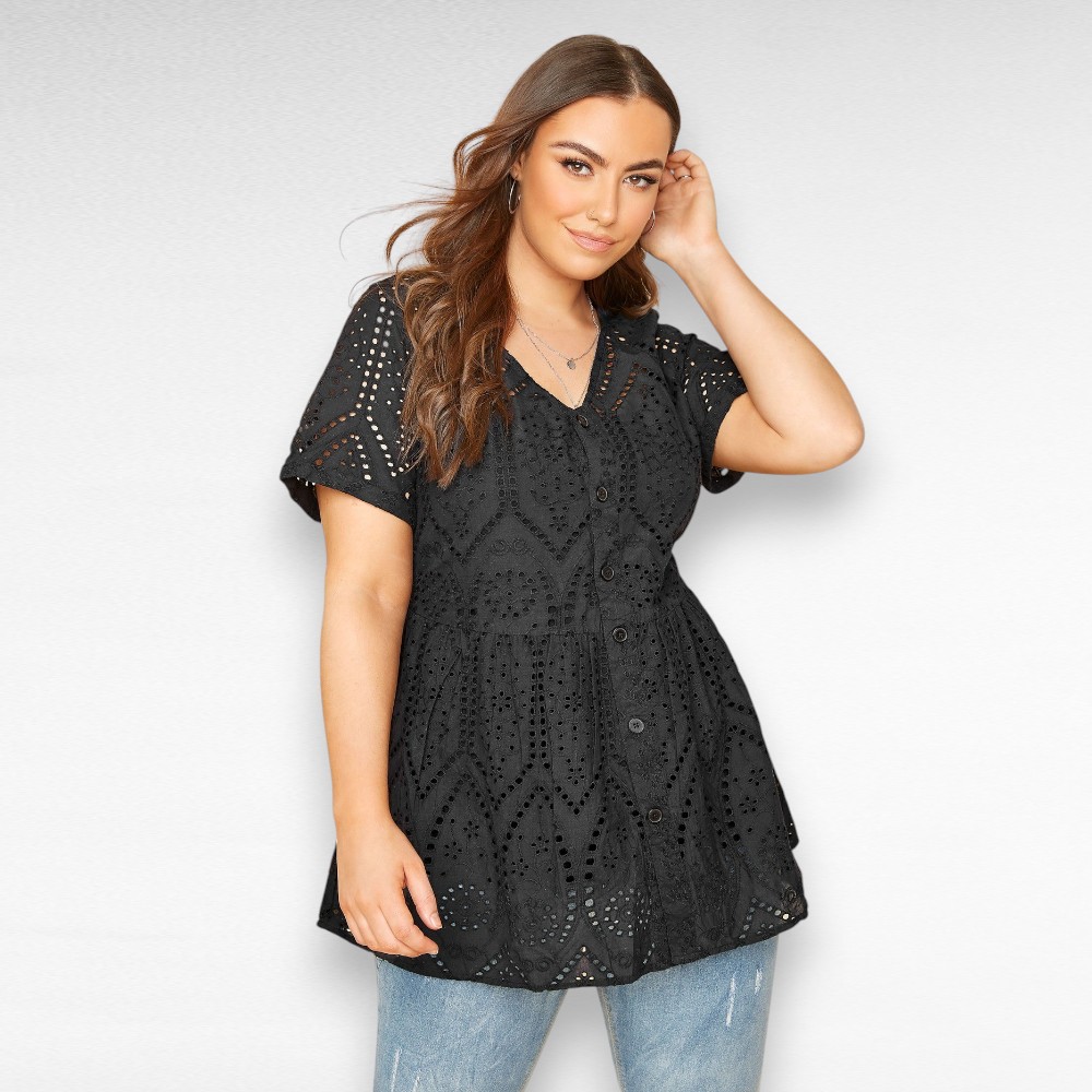 Broderiipitsist peplumpluus "Yours" (PL.357) - Image 3