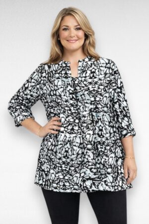 Musta-ja valgekirju õhuline pluus  "Jessica London"  (PL.328)