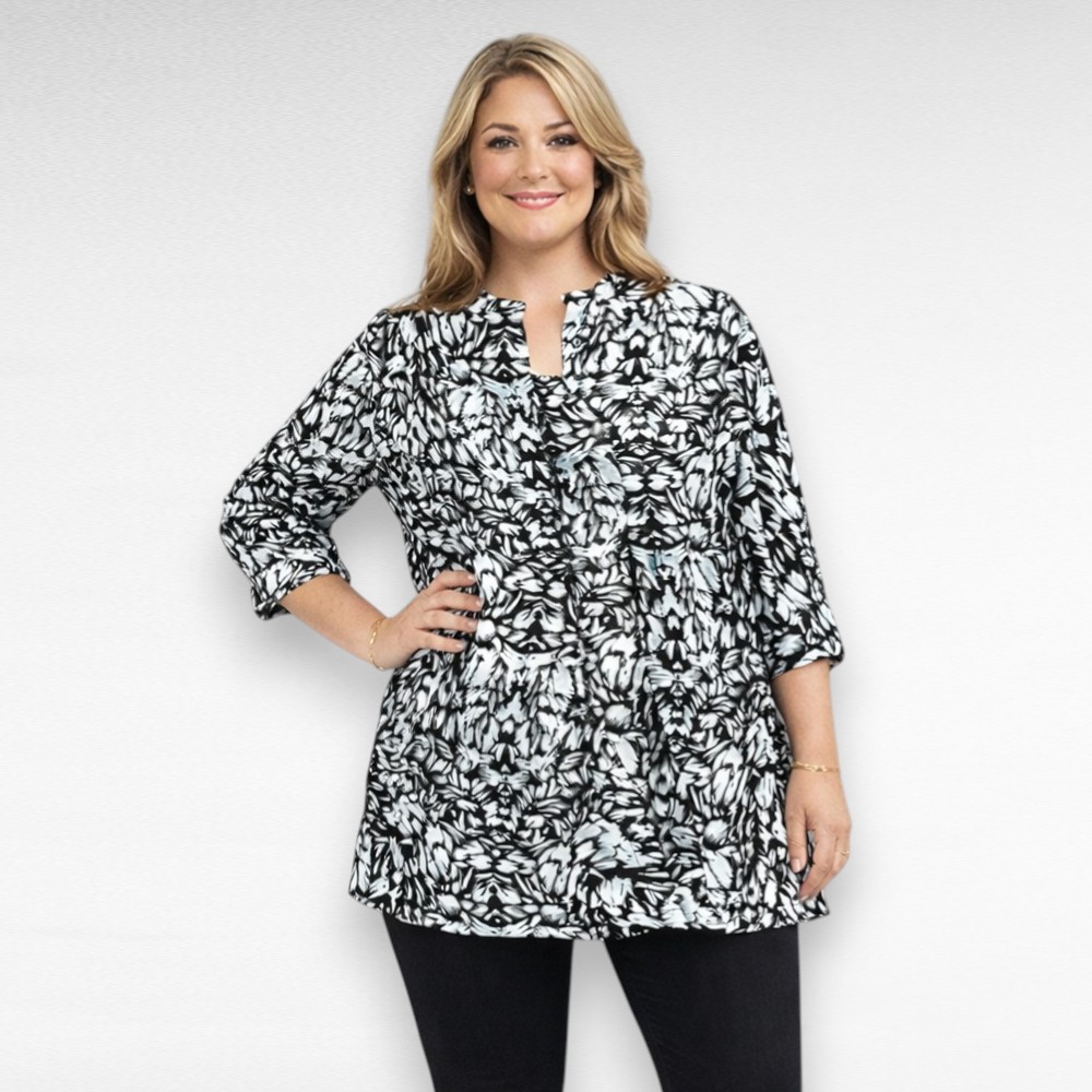 Musta-ja valgekirju õhuline pluus "Jessica London" (PL.328)