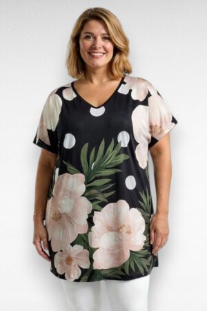 Pastelsetes toonides lillemustriga tuunika "Esmira Fashion" (TU.367)
