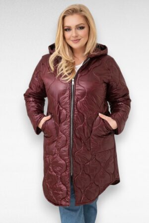 Pikem moodne kapuutsi ja taskutega naiste kevadjope (JO.078)