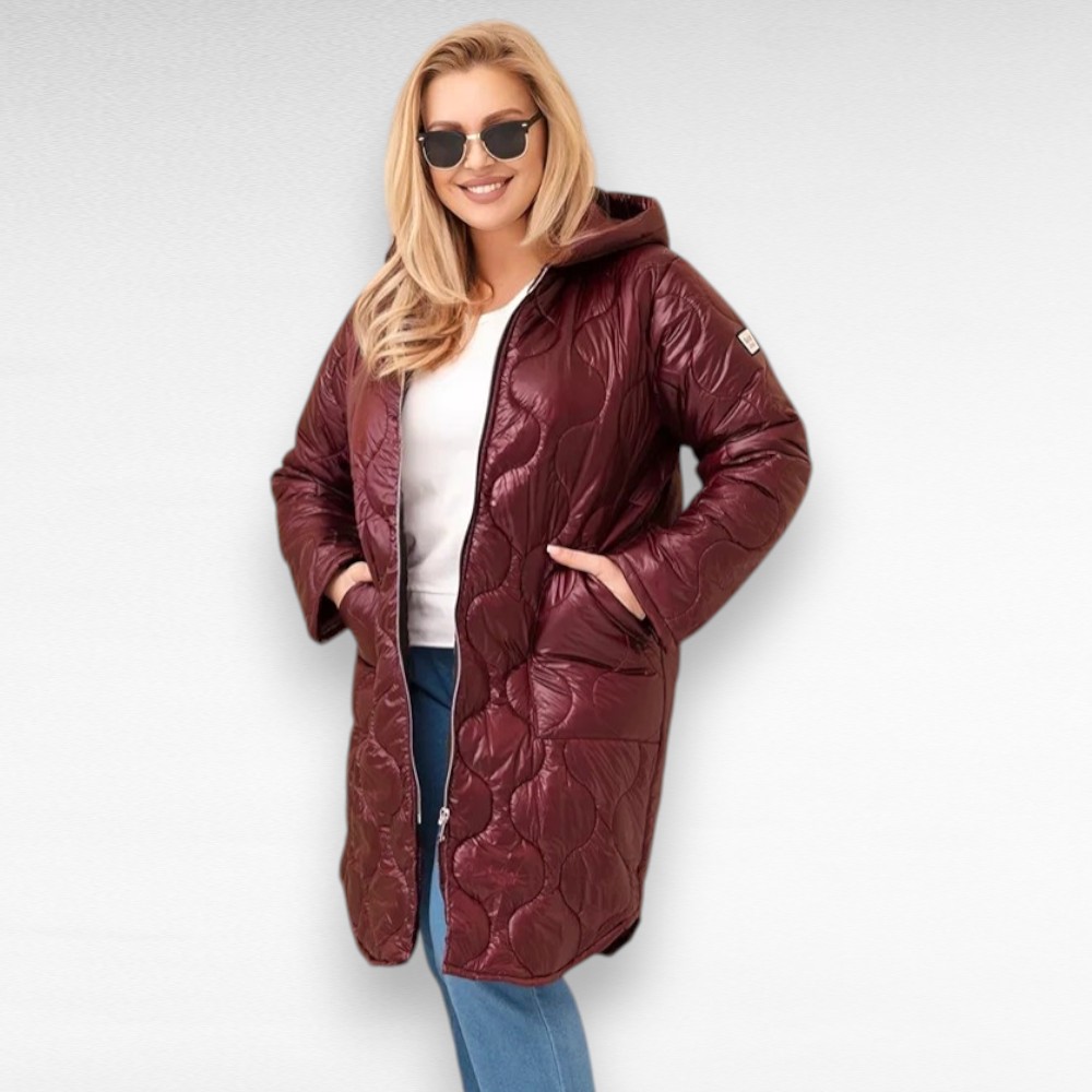 Pikem moodne kapuutsi ja taskutega naiste kevadjope (JO.078) - Image 4