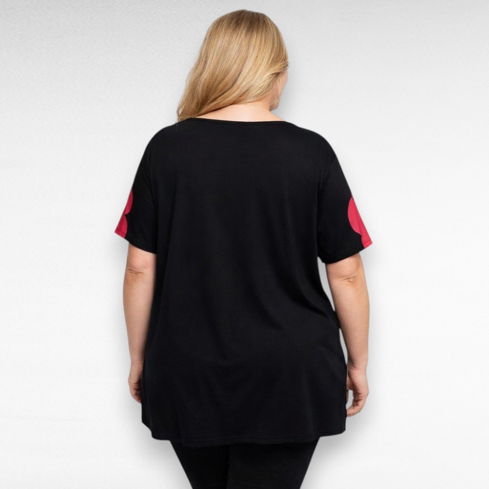 Efektse punasekirju suure lillemustriga tuunika "Esmira Fashion" (TU.065) - Image 3