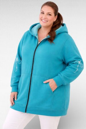 Seest sooja voodriga pilkupüüdva kiilimustriga türkiissinine dressipluus/jakk (SP.047)