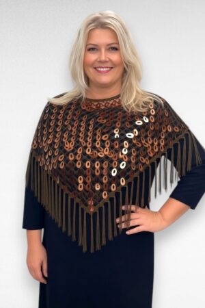 Pronksivärvi õhuline otsast narmastega boolero