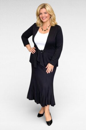 Tumepruun 2-osaline kostüüm "Karida" (KO.016)