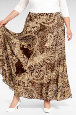 Pruunikirju alt voodriga suvine maksiseelik "Jessica London" (SE.083)