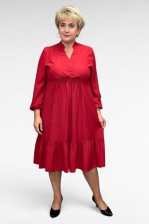 Punane hõlmiklõikega alt satsiga kleit "JD Williams" (KL.021)