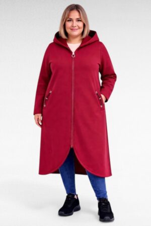 Pikk kapuutsiga taskutega naiste jakk/dressipluus (SP.089)