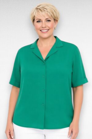 Roheline eest nööpidega linasegusest materjalist pluus "Simply Be" (PL.102)