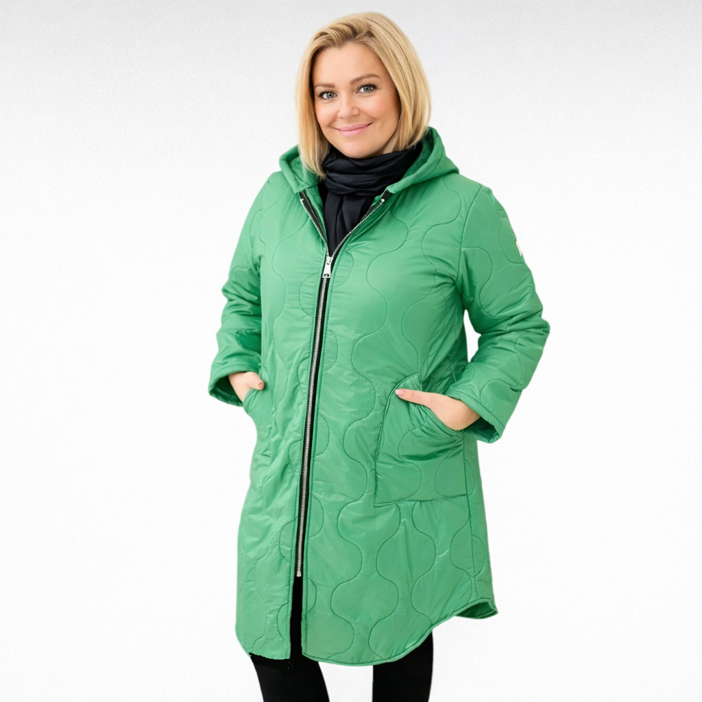 Pikem moodne kapuutsi ja taskutega naiste kevadjope (JO.078) - Image 2