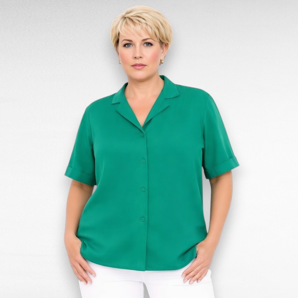 Roheline eest nööpidega linasegusest materjalist pluus "Simply Be" (PL.102) - Image 2