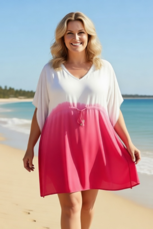 Fuksiaroosa hajutatud toonides kaftantuunika (TU.098)