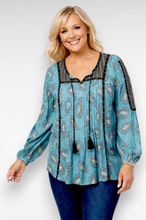 Türkiistooni neerumustriga pluus "Style and Co" (PL.313)