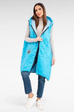 Pluss suuruses tepitud materjalist kapuutsiga vest kevadeks (JO.104)