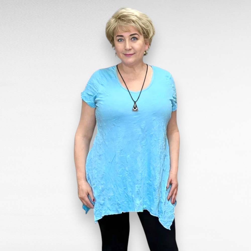 TU.165 - Türkiissinine reljeefse mustriga asümmeetriline tuunika "BPC"