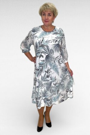 Ivoryvalge kirju lehemustriga satsiline kleit "Helena" (KL.284)