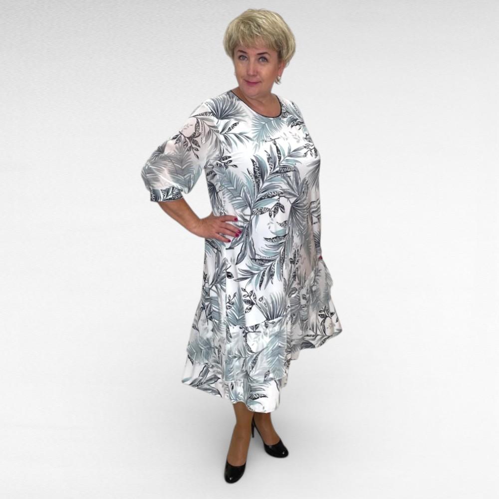 Ivoryvalge kirju lehemustriga satsiline kleit "Helena" (KL.284) - Image 2