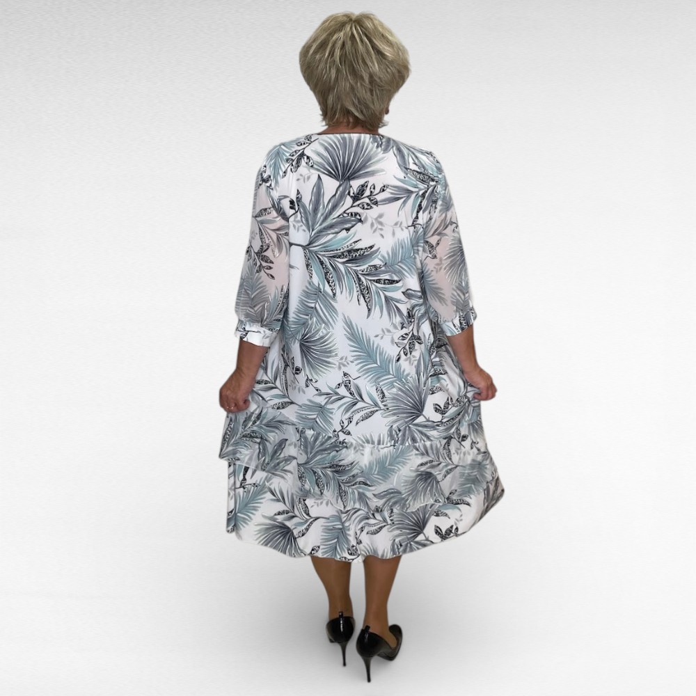 Ivoryvalge kirju lehemustriga satsiline kleit "Helena" (KL.284) - Image 3