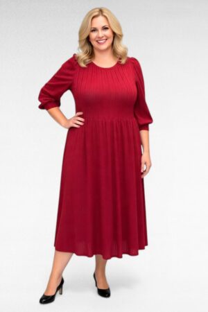 Veinipunane triibulise koemustriga naiste kleit (KL.215)