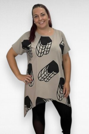 Suure efektse mustriga pikem asümmeetriline tuunika "Aire" (TU.275)