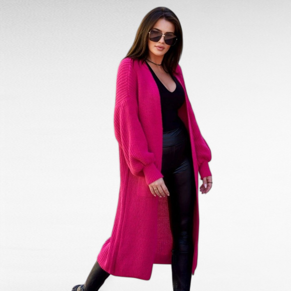 Pikk taskutega kootud kardigan "Kesi" (KA.095)