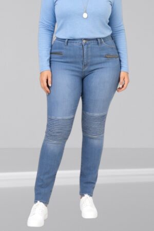 Helesinised pluss suurus naiste teksapüksid "Zentex" (PY.111)