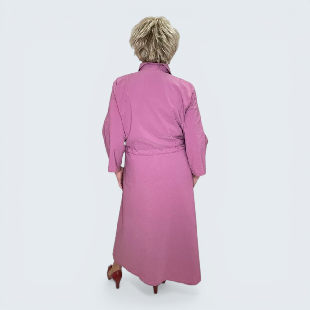 Eest nööpidega pluss suuruses tunnelvööga pikk naiste kleit (KL.146) - Image 3