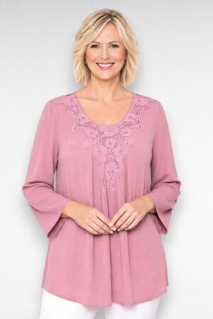 Lillakasroosa pitsiline pluus/tuunika "Cellbes" (PL.011)