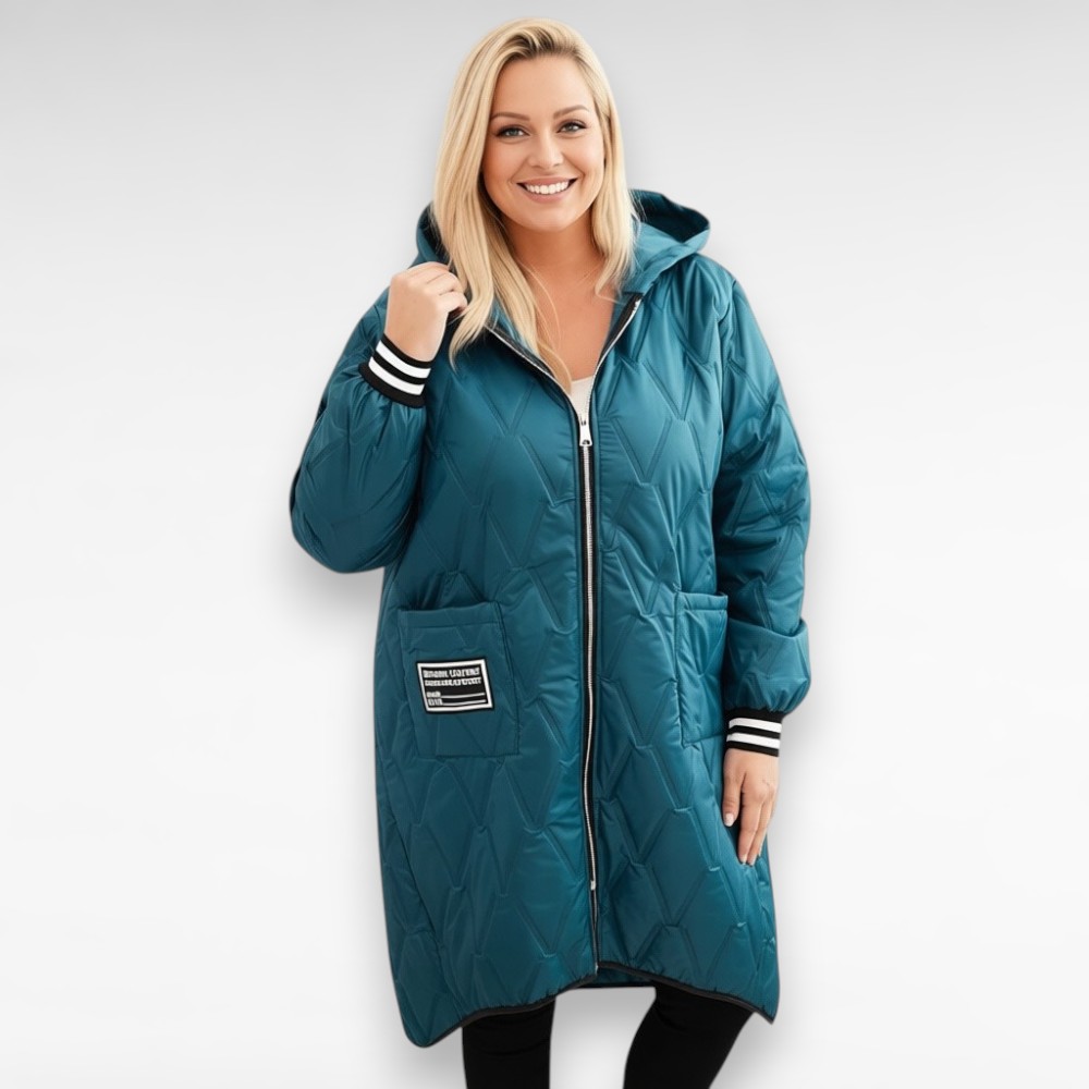 Moodne tepitud materjalist kapuutsiga kevadjope "Maria" (JO.025) - Image 2