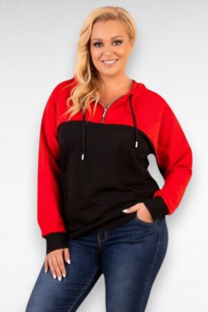 Mugav kapuutsiga pluss suurus naiste dressipluus (SP.041)