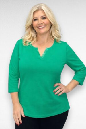 Roheline V-kaelusega puuvillane pluus "BPC" (PL.175)