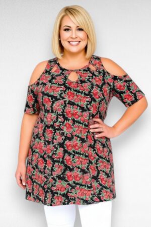 Roosimustriga pluss suuruses naiste tuunika "Ivans" (TU.188)