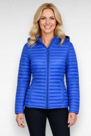 Sinine mummulise voodriga kapuutsiga lühem kevadjope "Libland" ( JO.052)