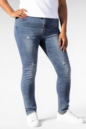 Sinised "lõhkised" suvised teksapüksid  "Farfallina" (PY.084)