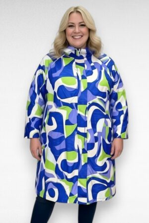 Sinise-ja rohelisekirju efektse mustriga  pluss suurus kilemantel (JO.056)