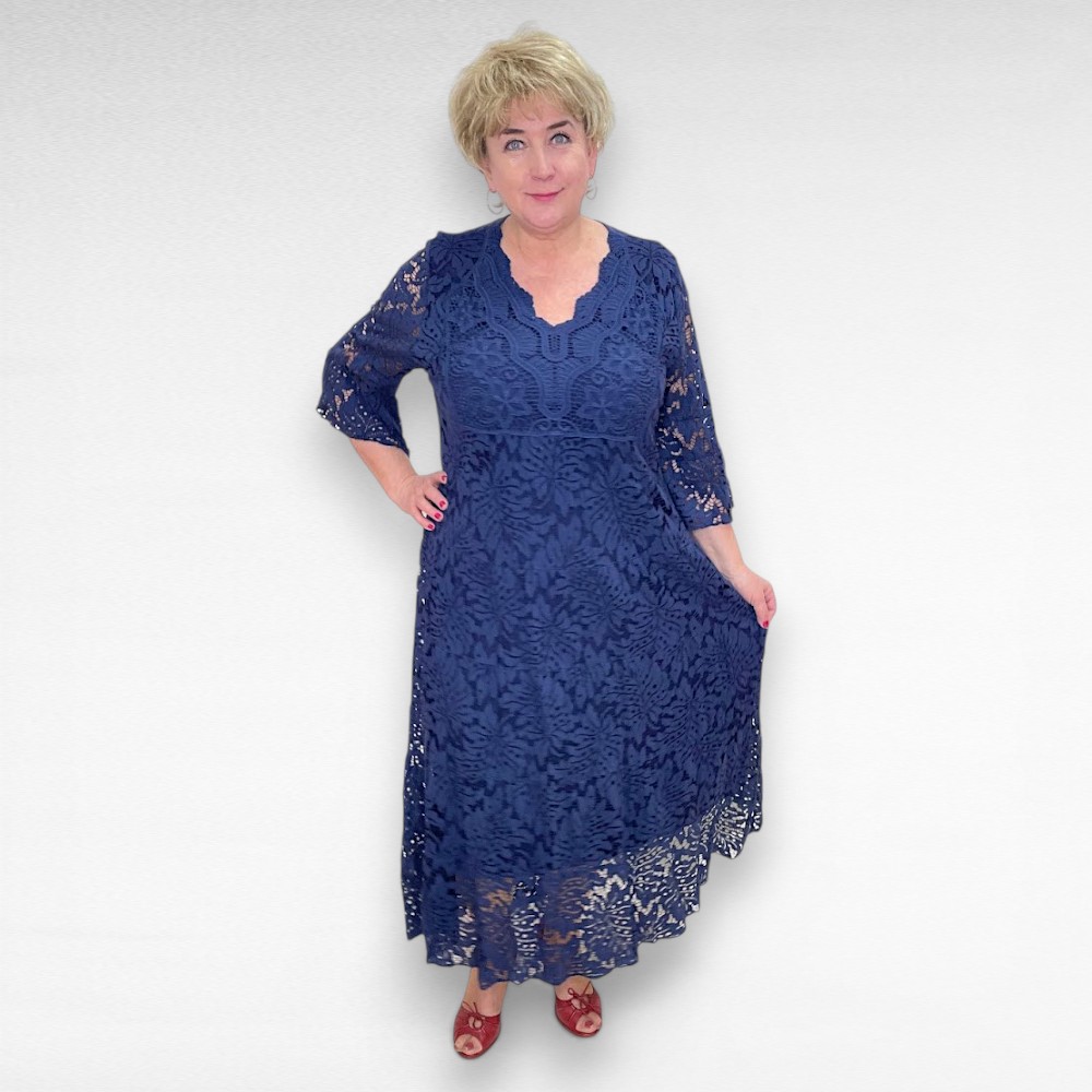 Pidulik tumesinine pikk pluss suurus naiste pitskleit ( KL.131) - Image 2