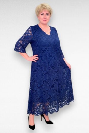 Pidulik tumesinine pikk pluss suurus naiste pitskleit ( KL.131)