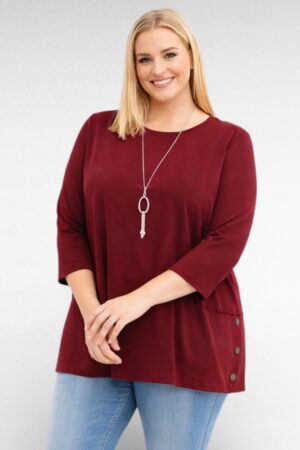 Puuvillane alt dekoratiivsete nööpidega pluus (PL.129)