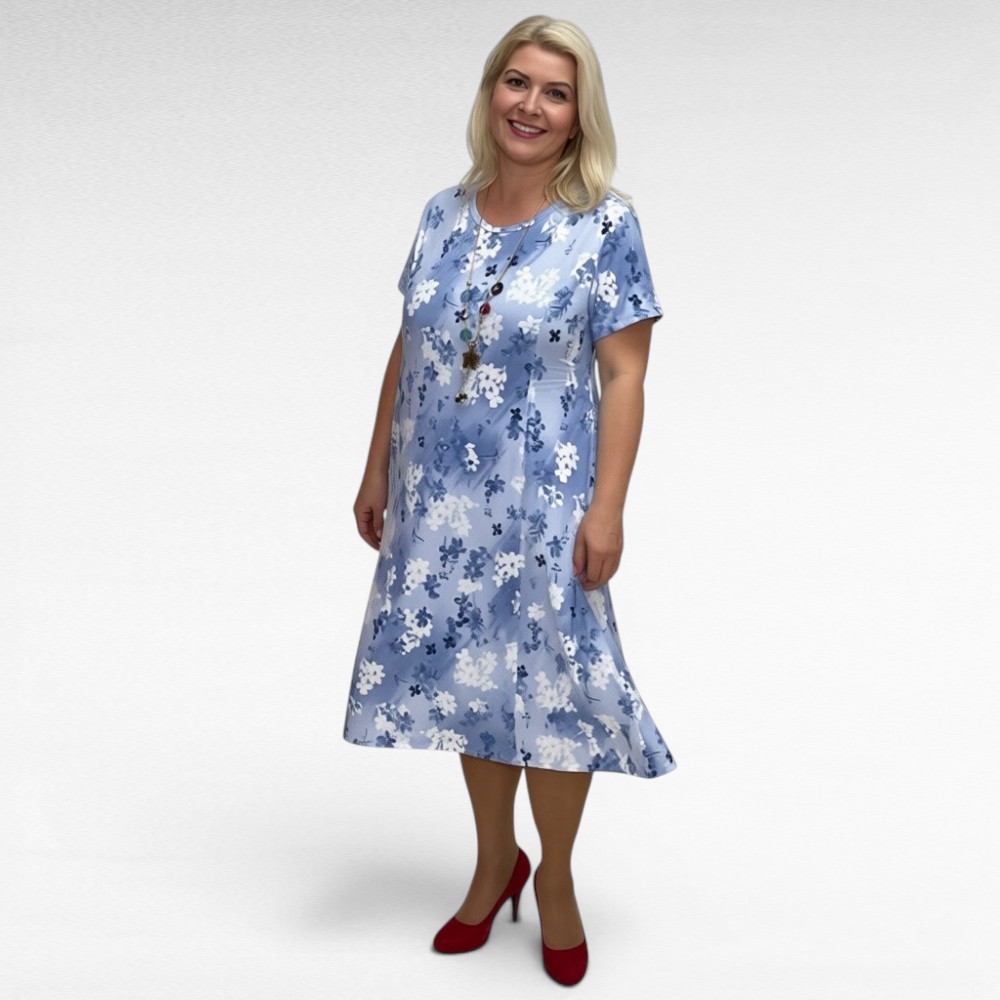 Kirju lillemustriga mugav pehme suvekleit "Maigra" (KL.992) - Image 4