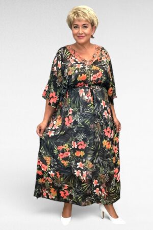 Kireva mustriga sätendava kaelusega kleit "Joanna Hope" (KL.692)