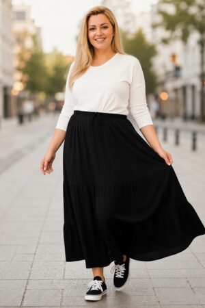Satsiline pluss suurus must musliinkangast suvine seelik (SE.074)